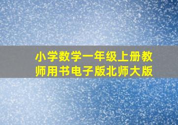 小学数学一年级上册教师用书电子版北师大版