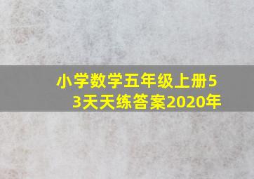 小学数学五年级上册53天天练答案2020年