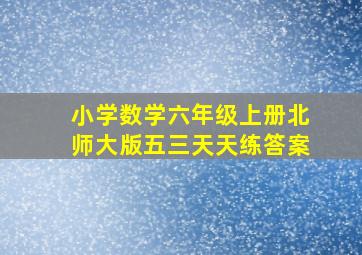 小学数学六年级上册北师大版五三天天练答案