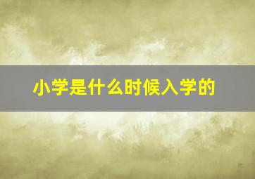 小学是什么时候入学的