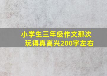 小学生三年级作文那次玩得真高兴200字左右