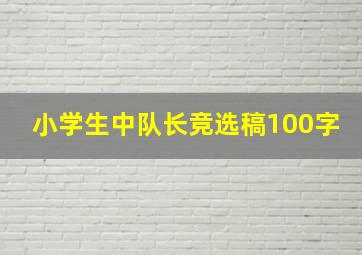 小学生中队长竞选稿100字