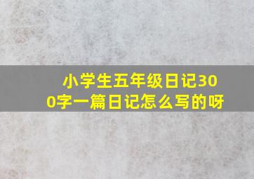 小学生五年级日记300字一篇日记怎么写的呀