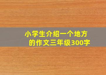 小学生介绍一个地方的作文三年级300字