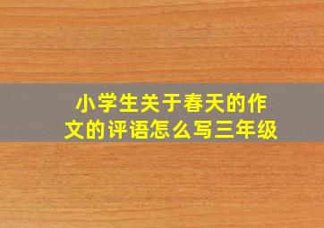 小学生关于春天的作文的评语怎么写三年级