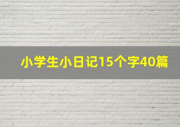 小学生小日记15个字40篇