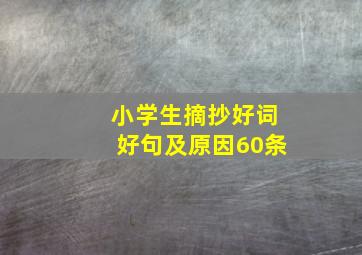 小学生摘抄好词好句及原因60条