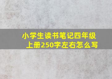 小学生读书笔记四年级上册250字左右怎么写