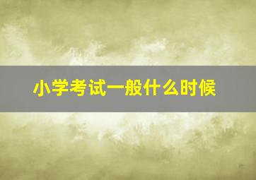 小学考试一般什么时候