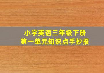 小学英语三年级下册第一单元知识点手抄报