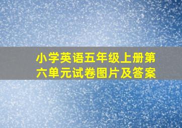 小学英语五年级上册第六单元试卷图片及答案