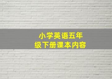 小学英语五年级下册课本内容