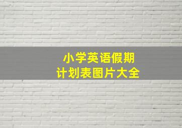 小学英语假期计划表图片大全