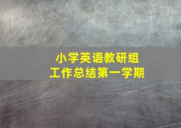 小学英语教研组工作总结第一学期