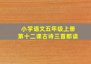 小学语文五年级上册第十二课古诗三首郎读