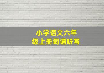 小学语文六年级上册词语听写