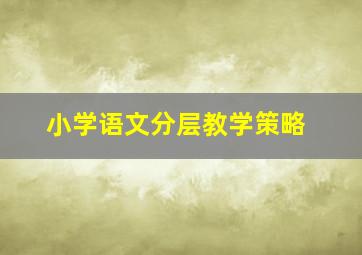 小学语文分层教学策略