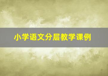 小学语文分层教学课例