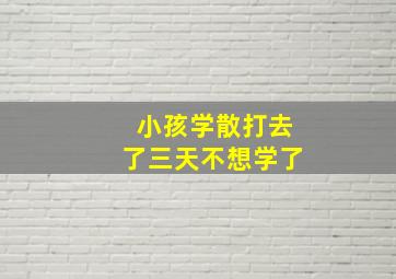 小孩学散打去了三天不想学了