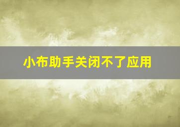 小布助手关闭不了应用