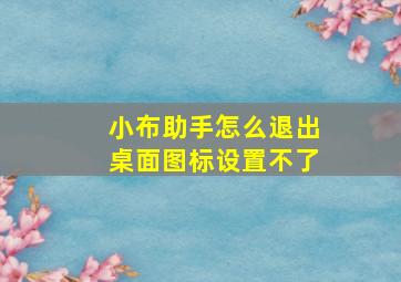 小布助手怎么退出桌面图标设置不了