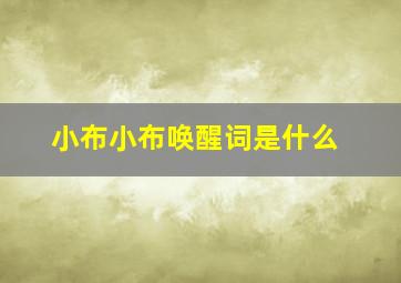 小布小布唤醒词是什么