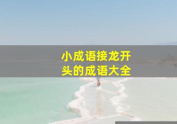 小成语接龙开头的成语大全