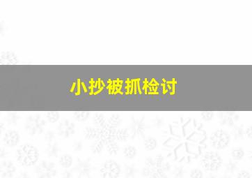 小抄被抓检讨