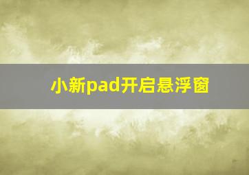 小新pad开启悬浮窗