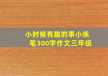 小时候有趣的事小练笔300字作文三年级