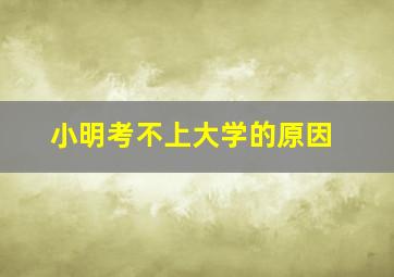 小明考不上大学的原因