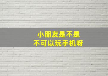 小朋友是不是不可以玩手机呀