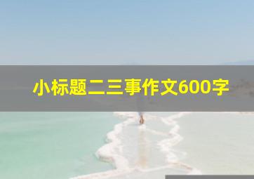 小标题二三事作文600字