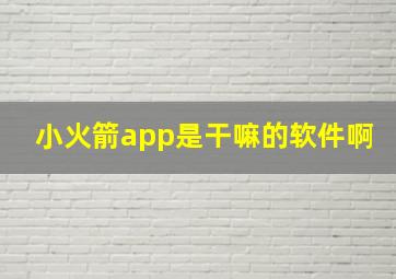 小火箭app是干嘛的软件啊