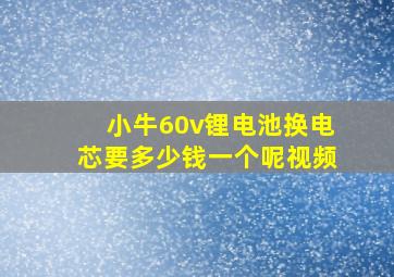 小牛60v锂电池换电芯要多少钱一个呢视频