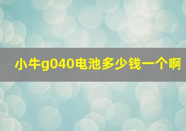 小牛g040电池多少钱一个啊