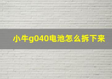 小牛g040电池怎么拆下来