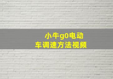 小牛g0电动车调速方法视频