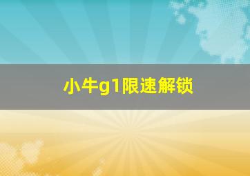 小牛g1限速解锁