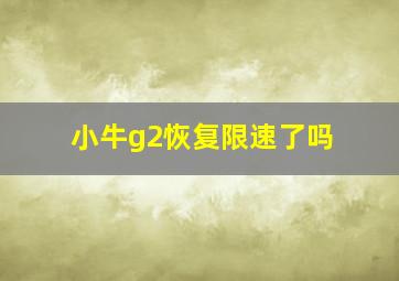 小牛g2恢复限速了吗