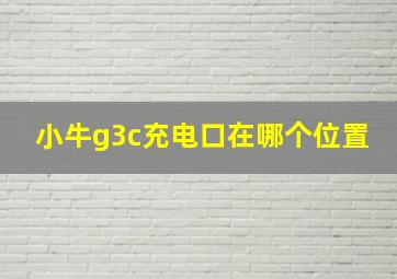 小牛g3c充电口在哪个位置