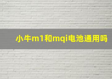 小牛m1和mqi电池通用吗