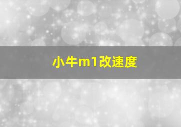 小牛m1改速度