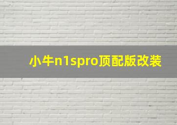 小牛n1spro顶配版改装