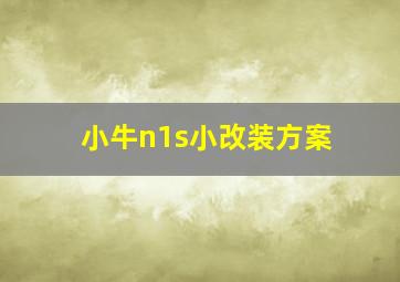 小牛n1s小改装方案