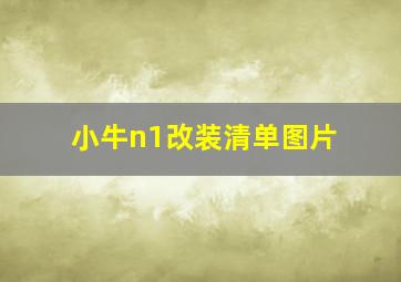 小牛n1改装清单图片