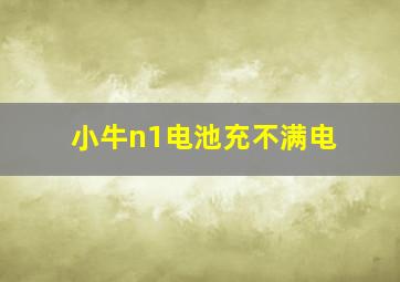 小牛n1电池充不满电