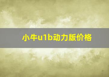 小牛u1b动力版价格