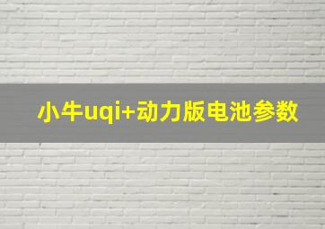 小牛uqi+动力版电池参数