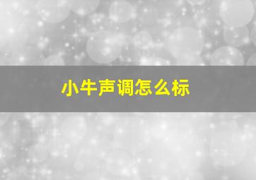 小牛声调怎么标